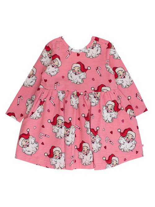 Rufflebutts Girls Knit Long Sleeve Twirl Dress In Pink