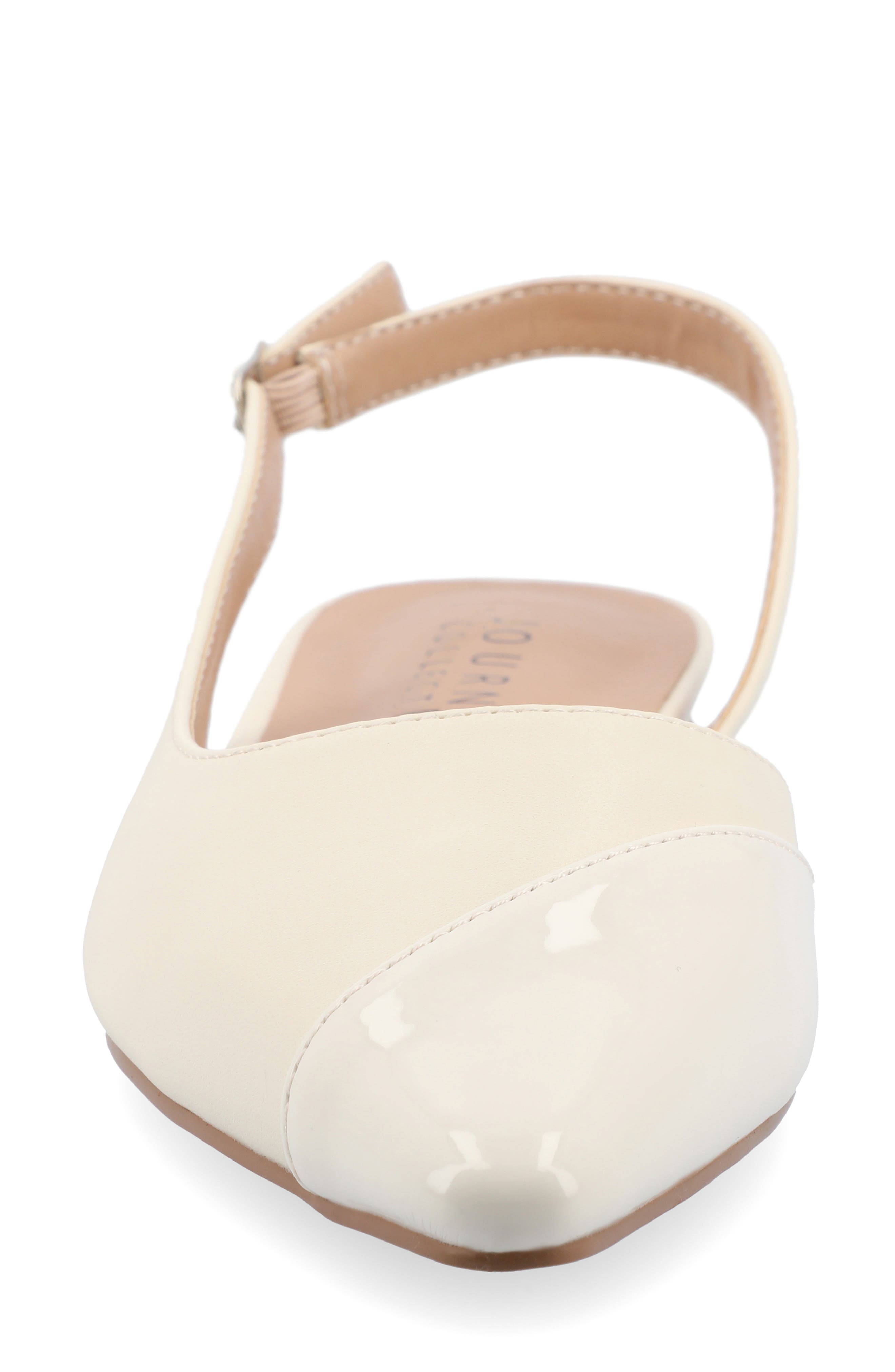 Daphnne Cap Toe Slingback Flat, Alternate, color, IVORY