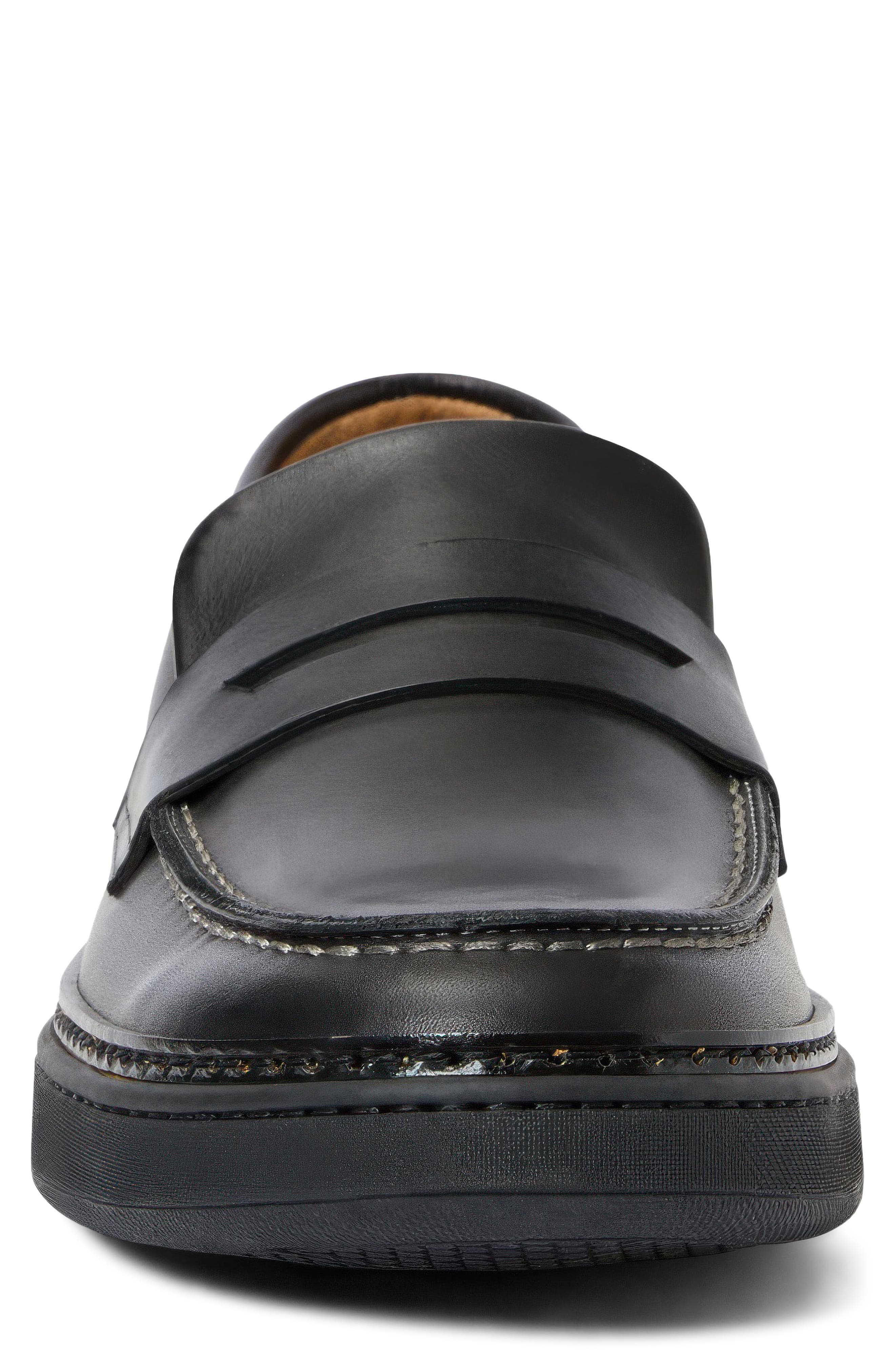 Bergamo Water Repellent Penny Loafer, Alternate, color, BLACK TUMBLED