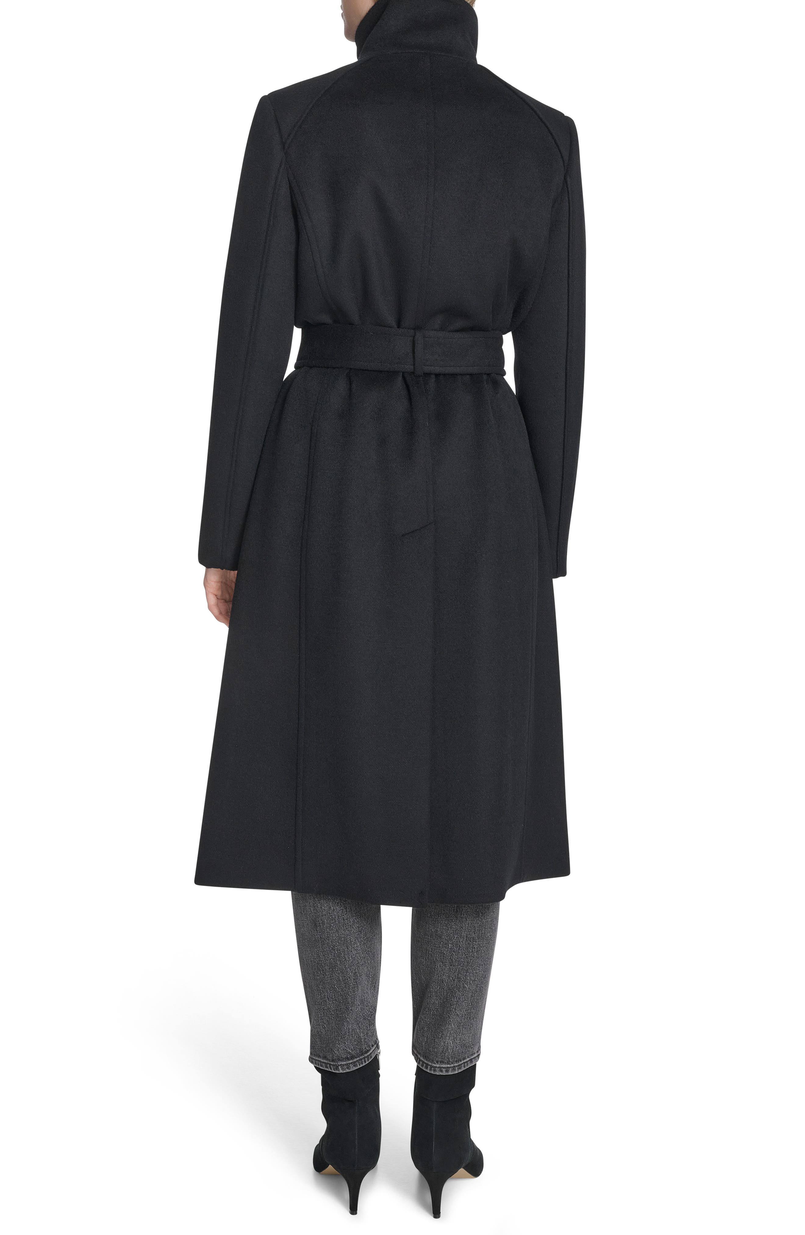 Slick Asymmetric Zip Wool Blend Coat - image 2