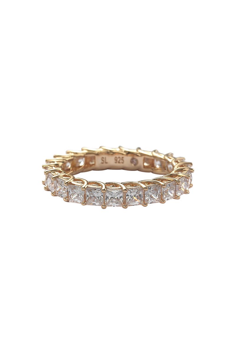 Square Cut CZ Eternity Ring, Alternate, color, PINK