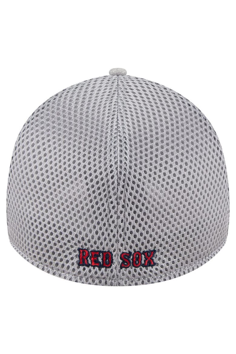 Men's New Era Gray Boston Red Sox Visor Paint Splatter 39THIRTY Flex Hat, Alternate, color, Gray