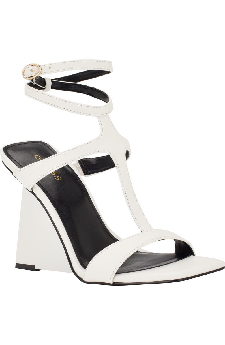 GUESS Bacio Wedge Sandal, Main, color, White