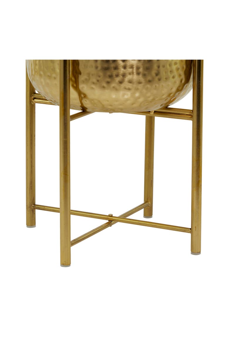 Goldtone Metal Modern Planter with Removable Stand - Set of 2, Alternate, color, GOLD