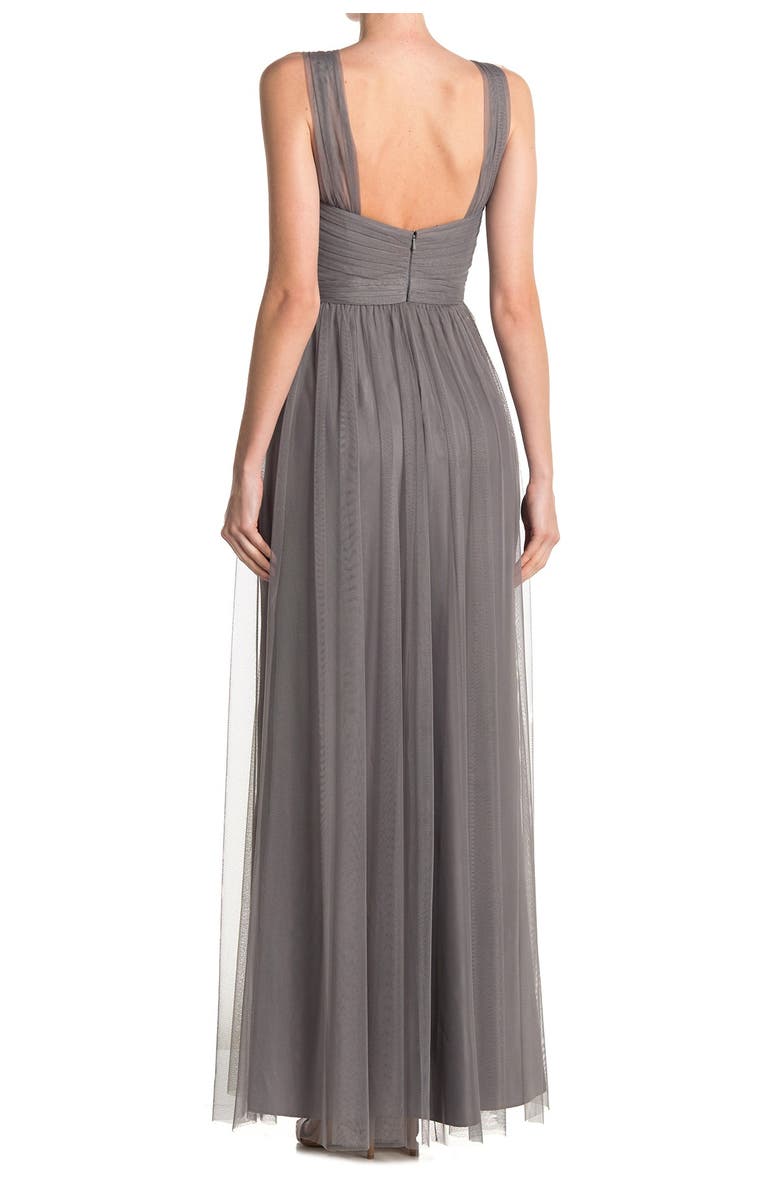 Amsale 'Aisha' Tulle Twisted V-Neck Gown, Alternate, color, 
