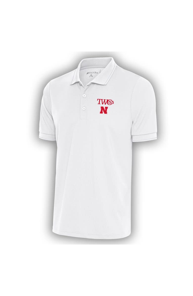 ANTIGUA Men's Antigua  White/Silver Nebraska Huskers TWO55 Big & Tall Affluent Polo, Main, color, 