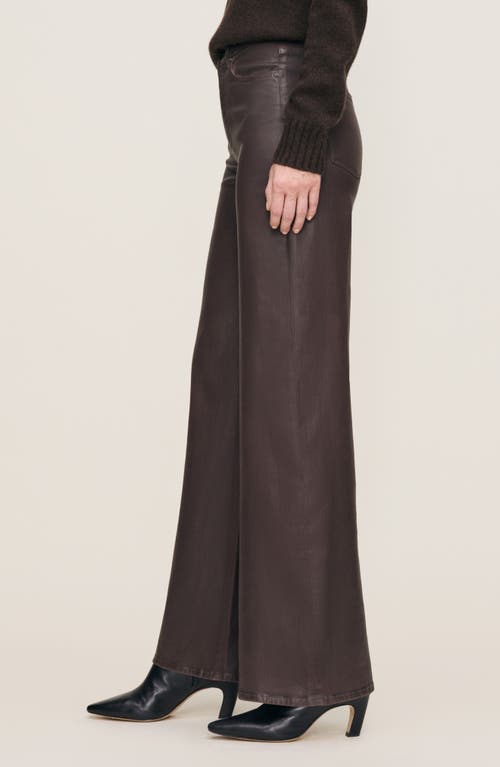 Dl1961 Hepburn Coated High Waist Wide Leg Jeans In Brown
