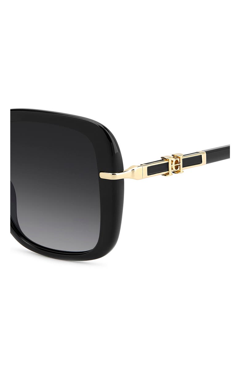Carolina Herrera Her 55mm Gradient Square Sunglasses, Alternate, color, Black/ Dark Grey Sf
