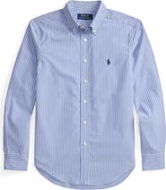 Polo Ralph Lauren Kids' Stripe Cotton Poplin Button-Down Shirt (Nordstrom Exclusive)