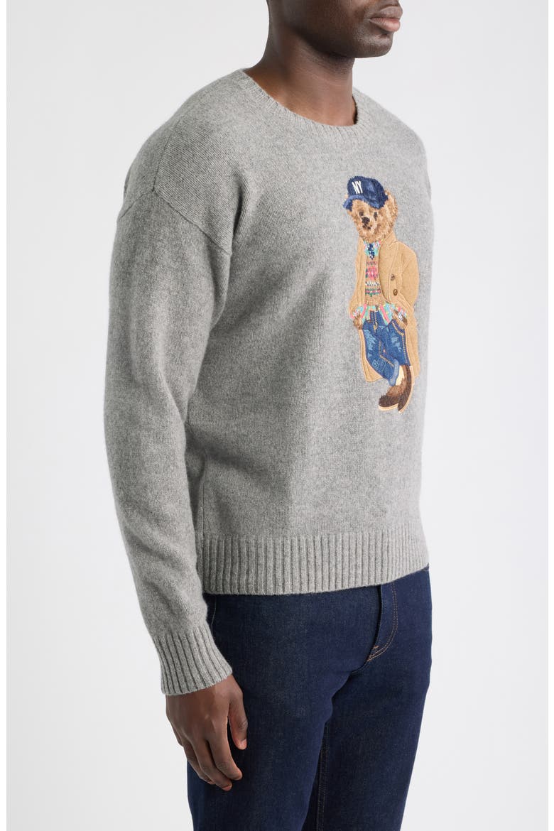 Polo Bear Wool & Cashmere Sweater, Alternate, color, GREY