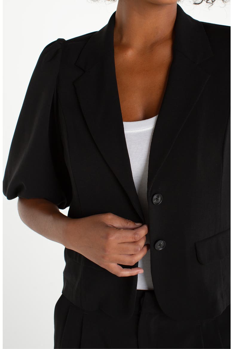 Balloon Sleeve Blazer, Alternate, color, BLACK