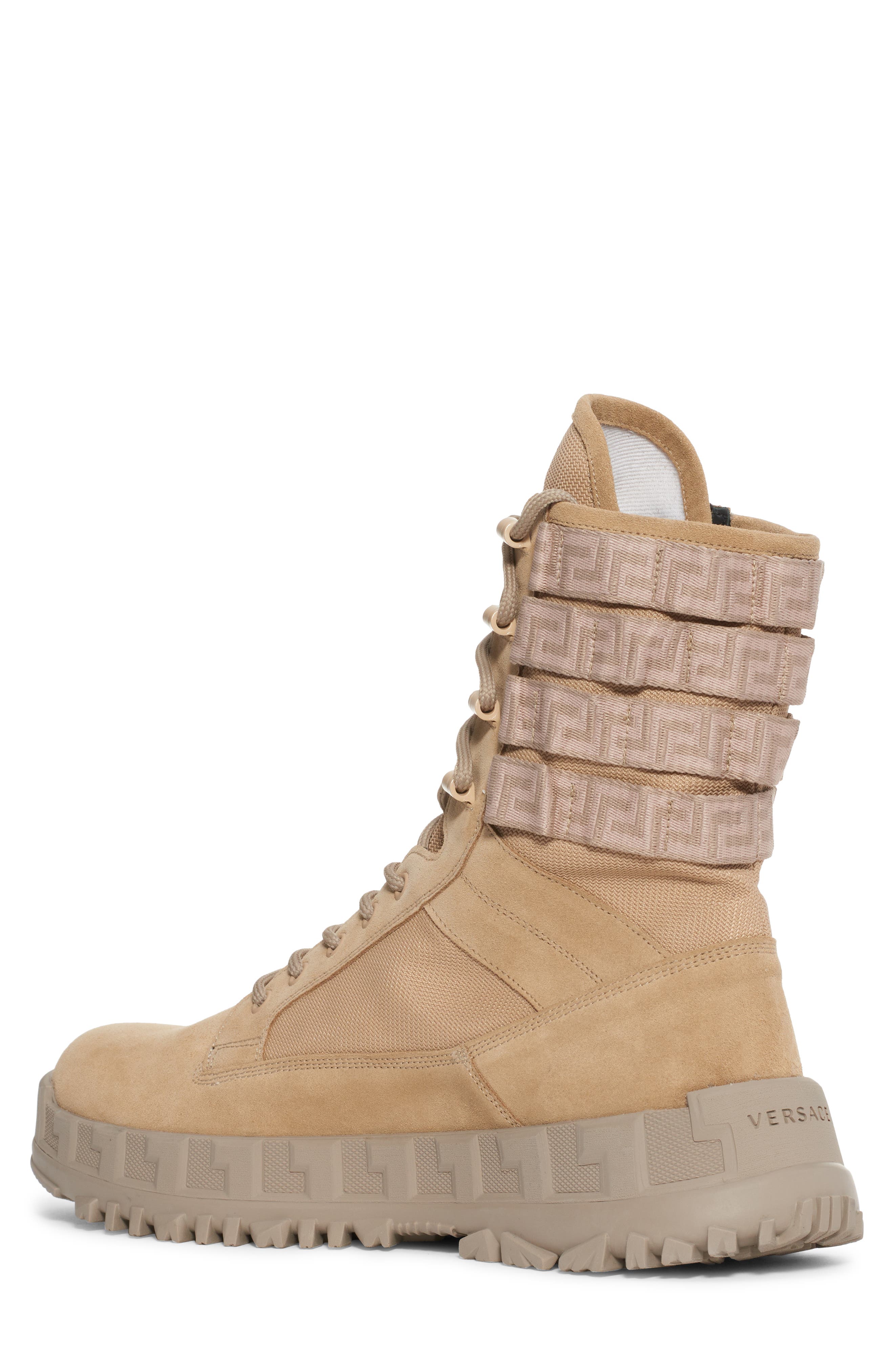 Versace Greca Rhegis Combat Boot, Alternate, color, 