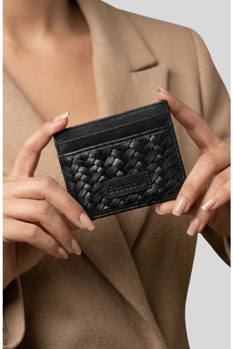 Denton Leather Card Case, Alternate, color, BLACK