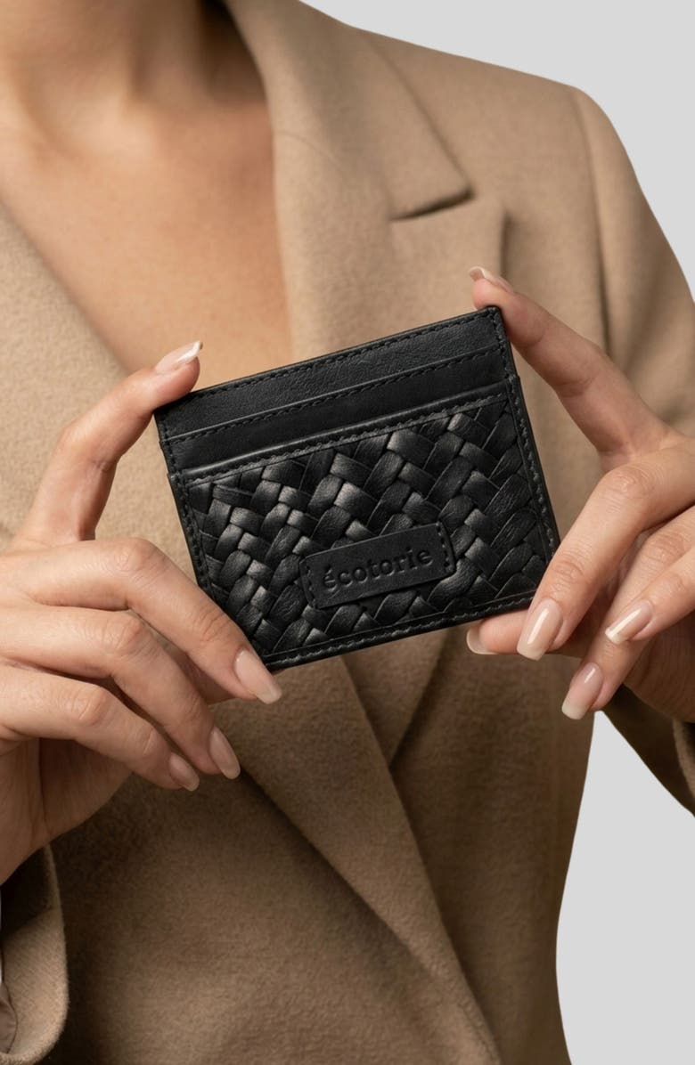 Ecotorie Denton Leather Card Case, Alternate, color, Black