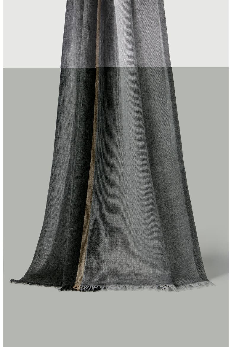 Cashmere and silk color block scarf, Main, color, Lead