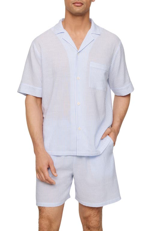 Eberjey Nautico Stripe Short Pajamas In Blue
