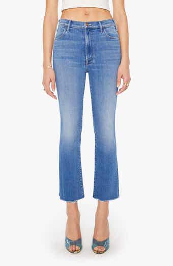 MOTHER The Hustler Fray Ankle Slim Bootcut Jeans