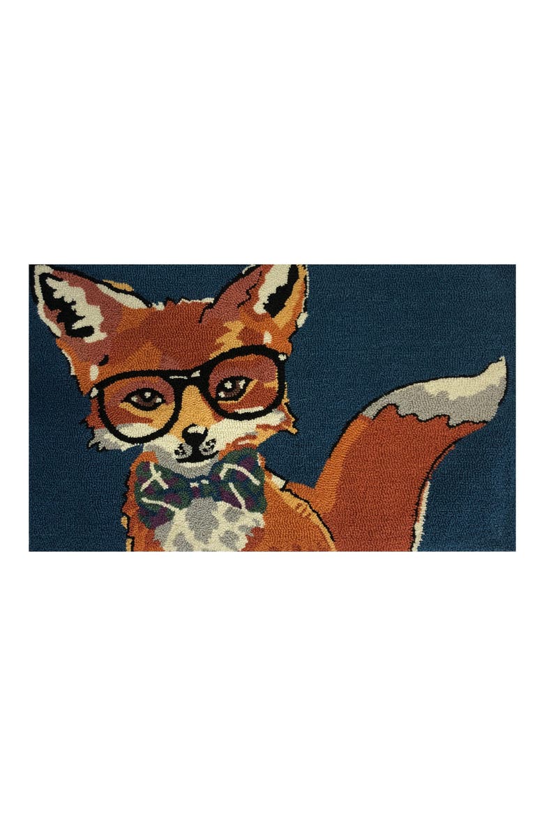 Dapper Fox Door Mat, Main, color, REAL TEAL MULTI