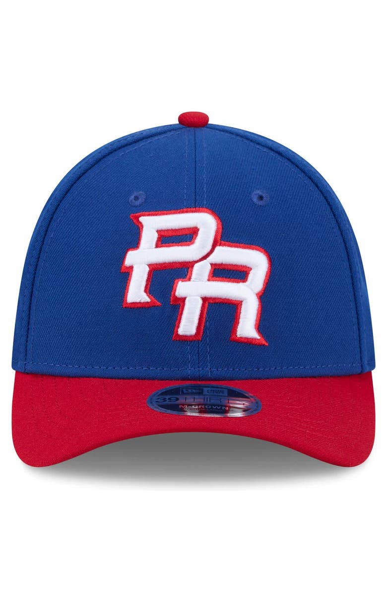 New Era Men's New Era  Blue/Red Puerto Rico Baseball 2026 World Baseball Classic M-Crown 39THIRTY Flex Hat, Alternate, color, Blue