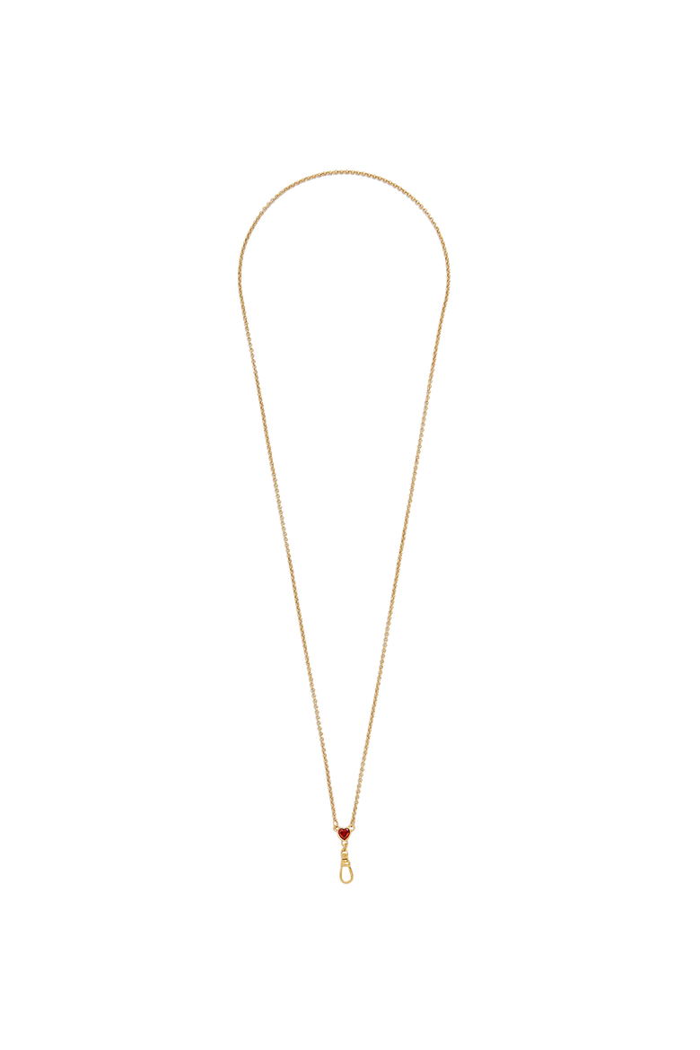 Love Heart Clasp Chain Necklace, Alternate, color, Gold