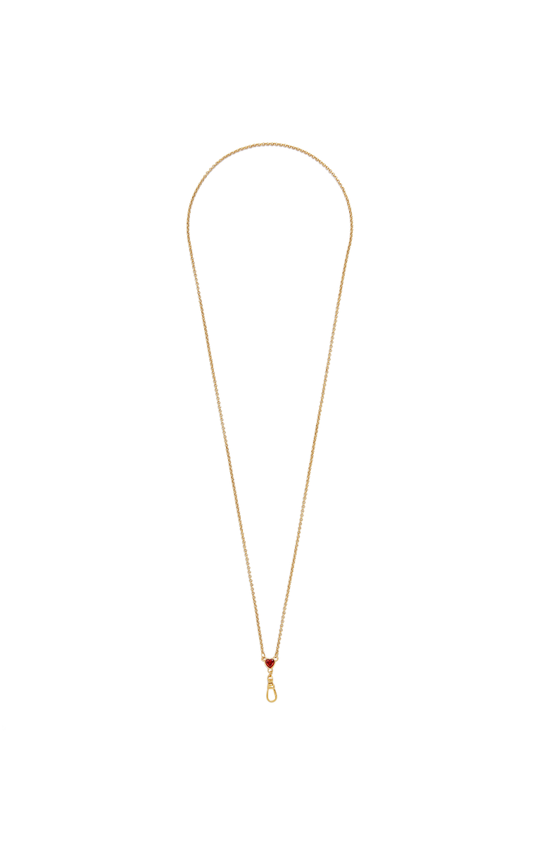 Fable England Love Heart Clasp Chain Necklace, Alternate, color, Gold