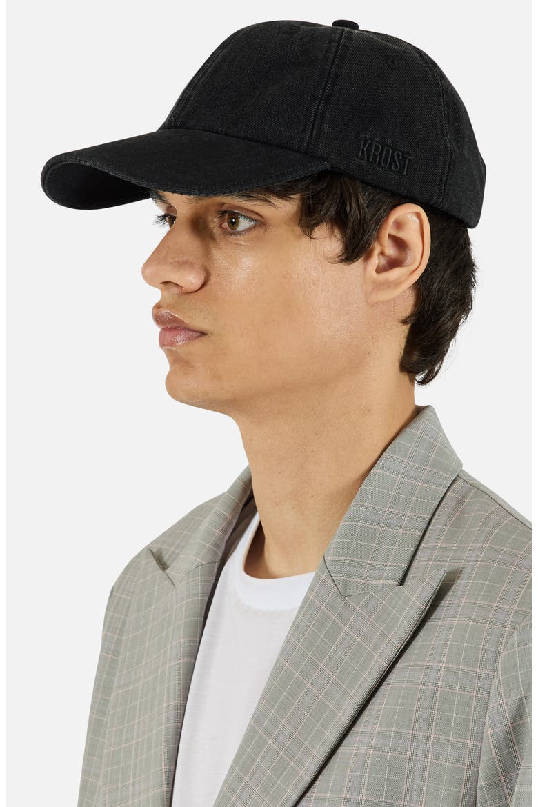 Denim Adjustable Baseball Cap, Alternate, color, DARK WASH