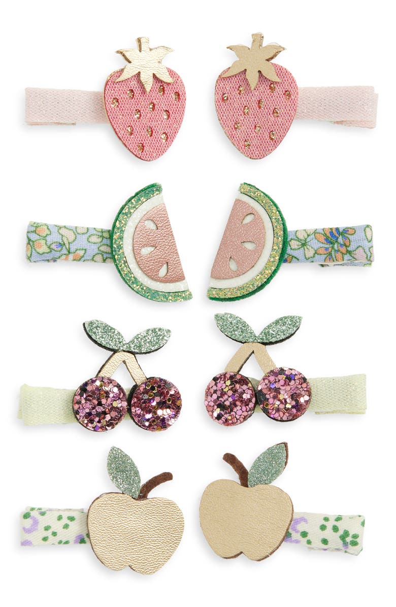 Mimi & Lula Kids' Fruit Salad 8-Pack Mini Hair Clips, Main, color, Pink