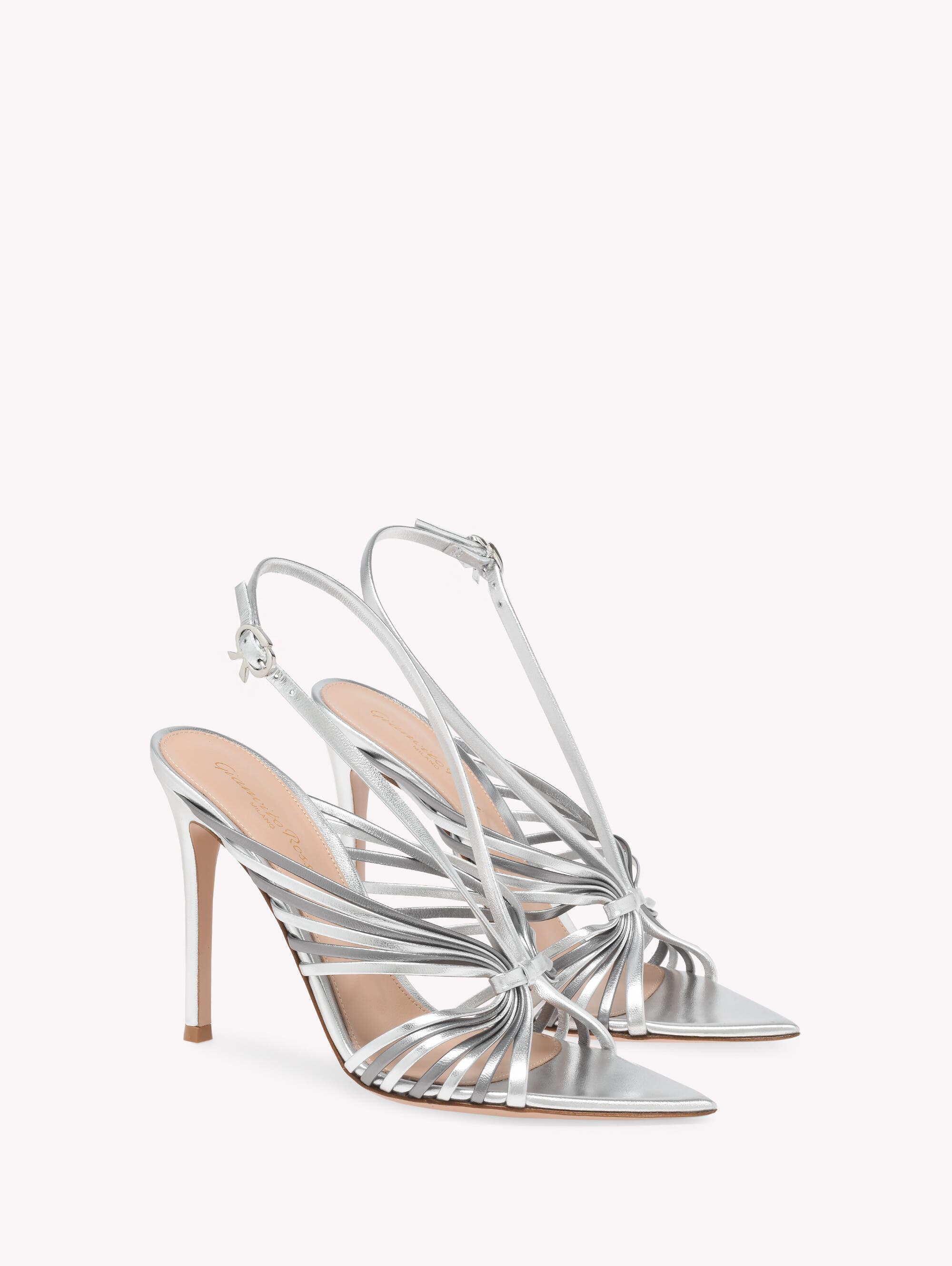 Gianvito Rossi Muse Sandal, Alternate, color, Metallic Silver Leather