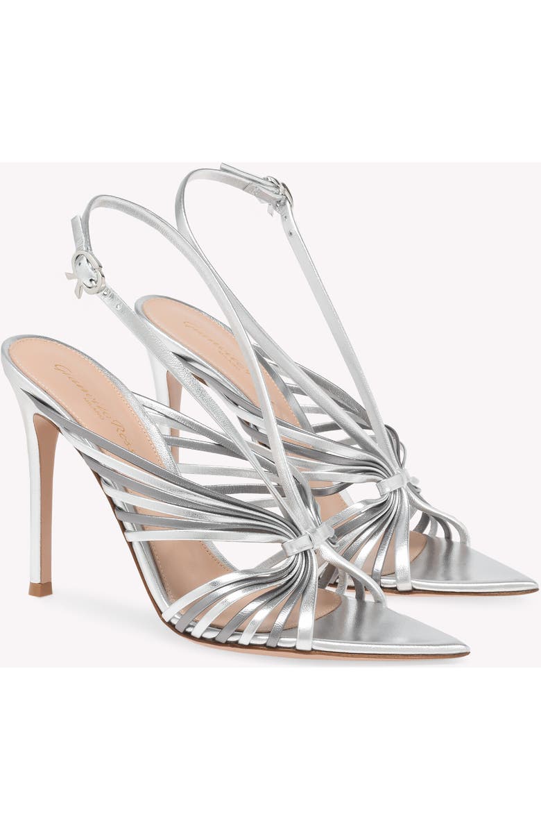 Gianvito Rossi Muse Sandal, Alternate, color, Metallic Silver Leather