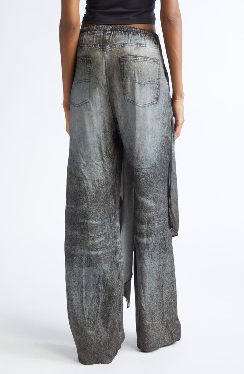 DIESEL<sup>®</sup> P-Aloma Trompe l'Oeil Skirt Pants, Alternate, color, Black/ Denim