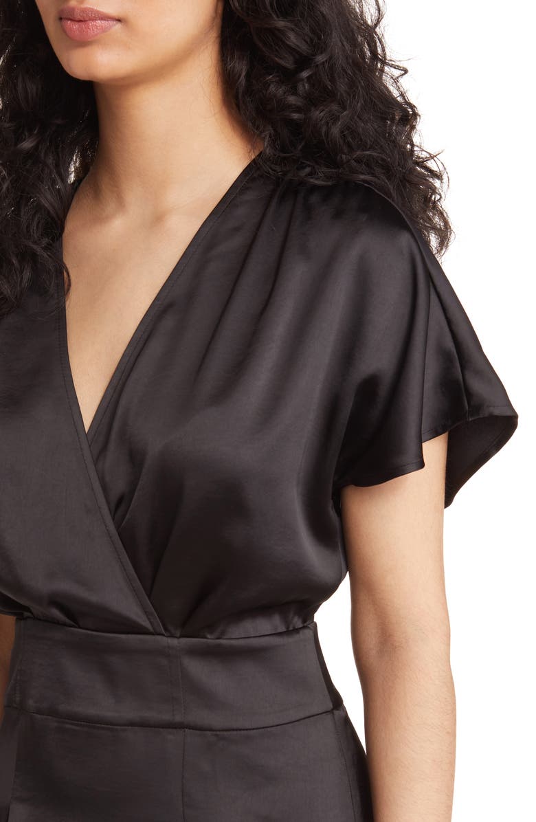 Chelsea28 Surplice V-Neck Satin Midi Dress, Alternate, color, 