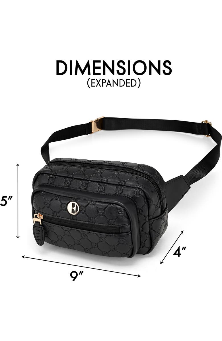 ELLE Compass 1.6L Vegan Leather Monogram Sling, Alternate, color, Black