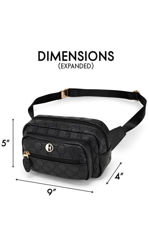Elle Compass 1.6l Vegan Leather Monogram Sling In Black