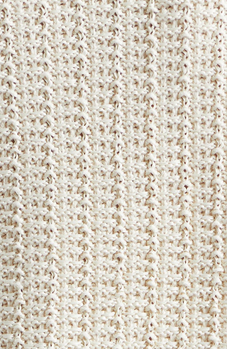 Emporio Armani Fringe Cotton Blend Cardigan, Alternate, color, Ivory