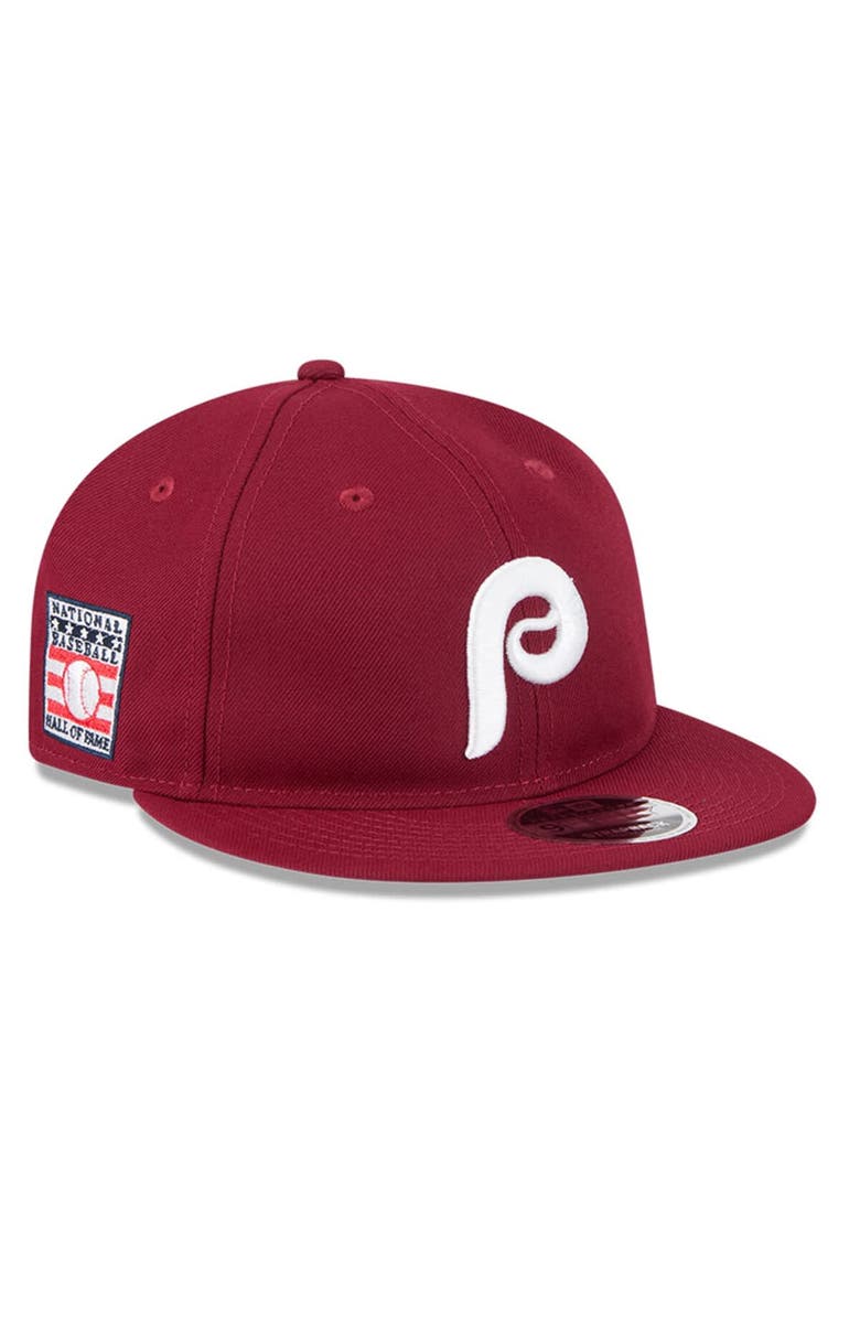 New Era Men's New Era Maroon Philadelphia Phillies Baseball Hall of Fame Retro Crown 9FIFTY Adjustable Hat, Main, color, Maroon