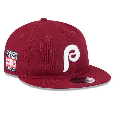 Men's New Era Maroon Philadelphia Phillies Baseball Hall of Fame Retro Crown 9FIFTY Adjustable Hat