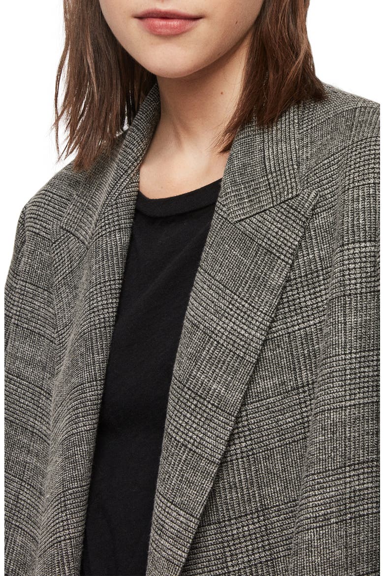 Helei Windowpane Plaid Oversize Blazer, Alternate, color, BLACK/ WHITE