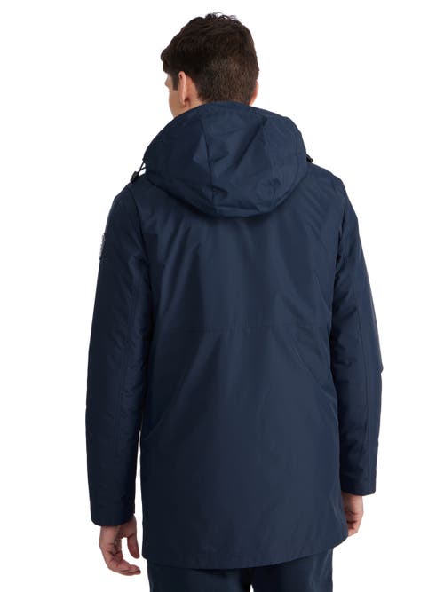 Pajar Altair Mid Length Parka With Welded Detail And Detachable Hood In Navy
