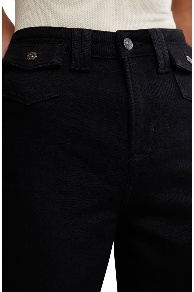 Kellee High Waist Stretch Denim Palazzo Jeans, Alternate, color, BLACK EYELINER