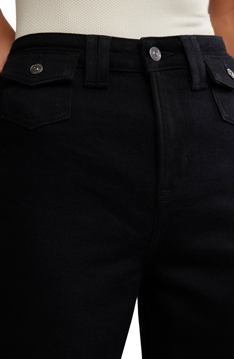 Free People Kellee High Waist Stretch Denim Palazzo Jeans, Alternate, color, Black Eyeliner