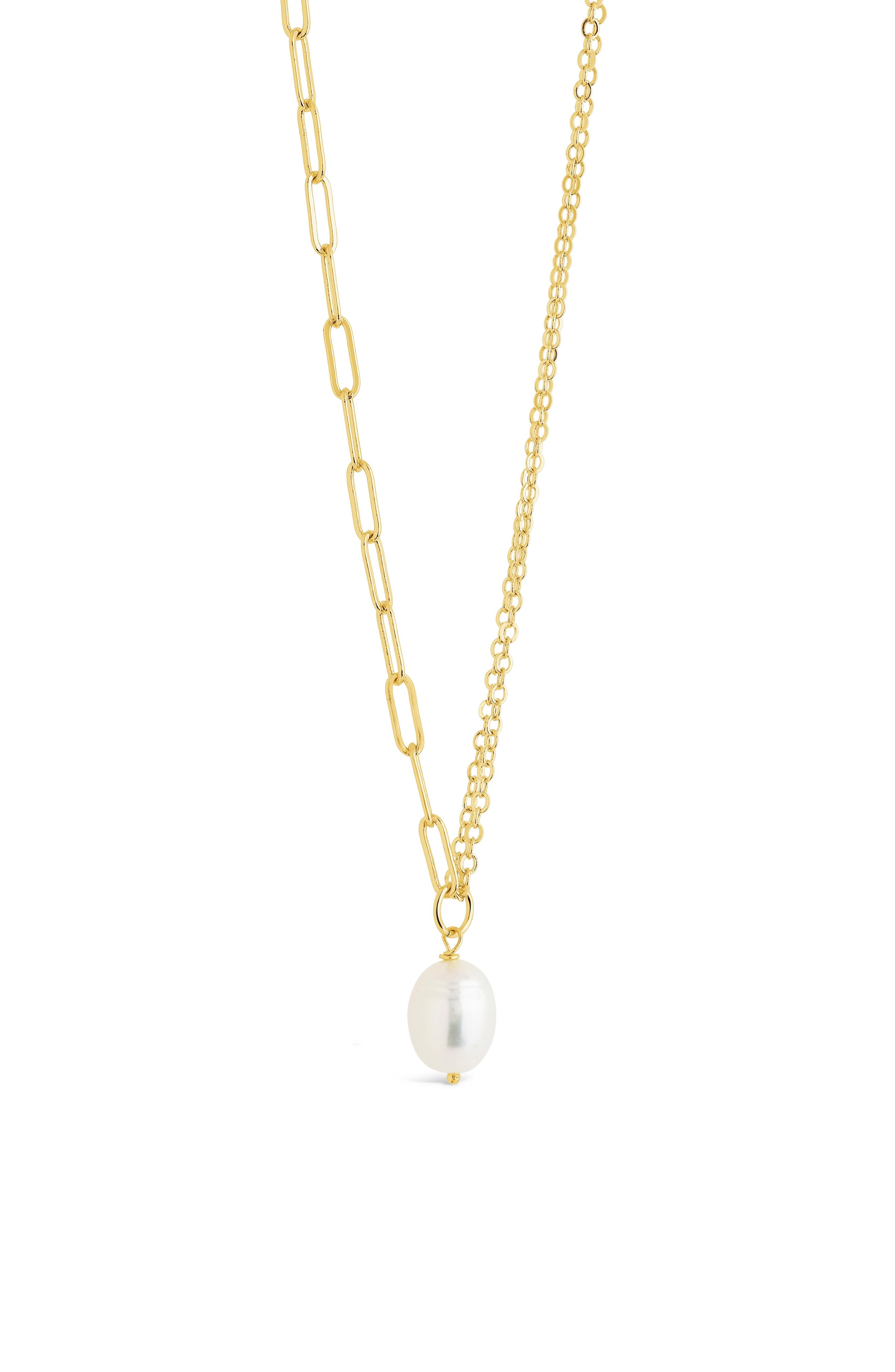 Sterling Forever River Pearl Mixed Chain Necklace