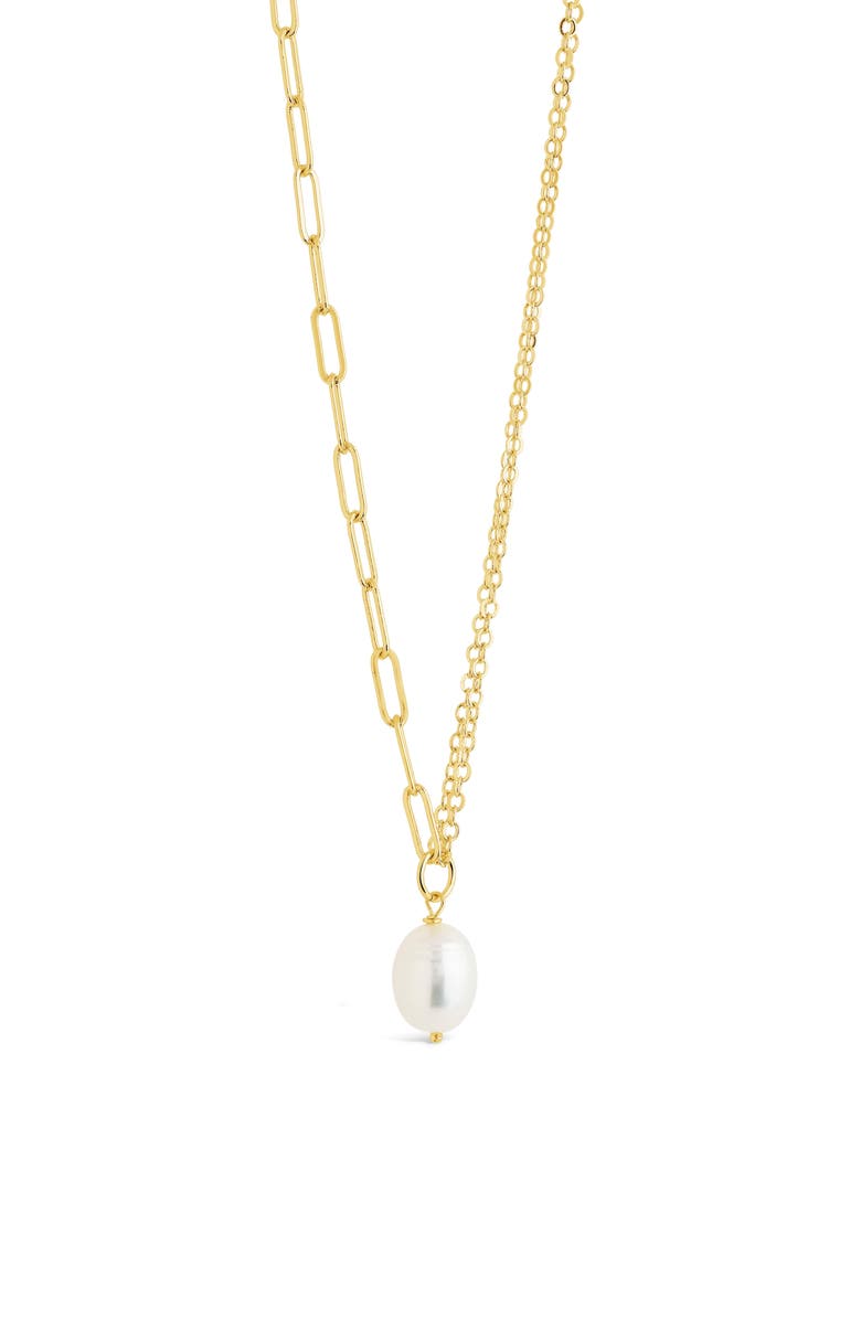 Sterling Forever River Pearl Mixed Chain Necklace, Main, color, Gold