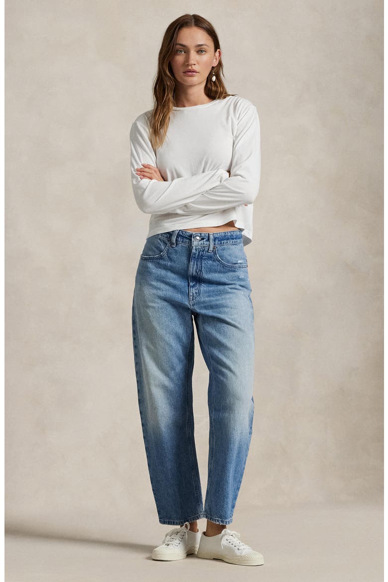 Relaxed High Waist Tapered Ankle Jeans, Alternate, color, KEENE WASH