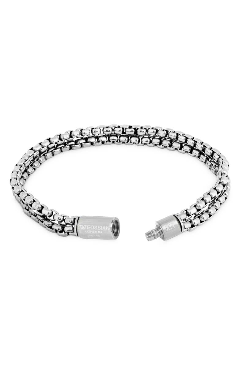 Tateossian Men's Pop Elemenets Stainless Steel Chain Bracelet, Alternate, color, Silver