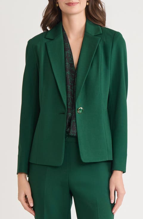 KASPER One-Button Seamed Waist Blazer (Regular & Petite)