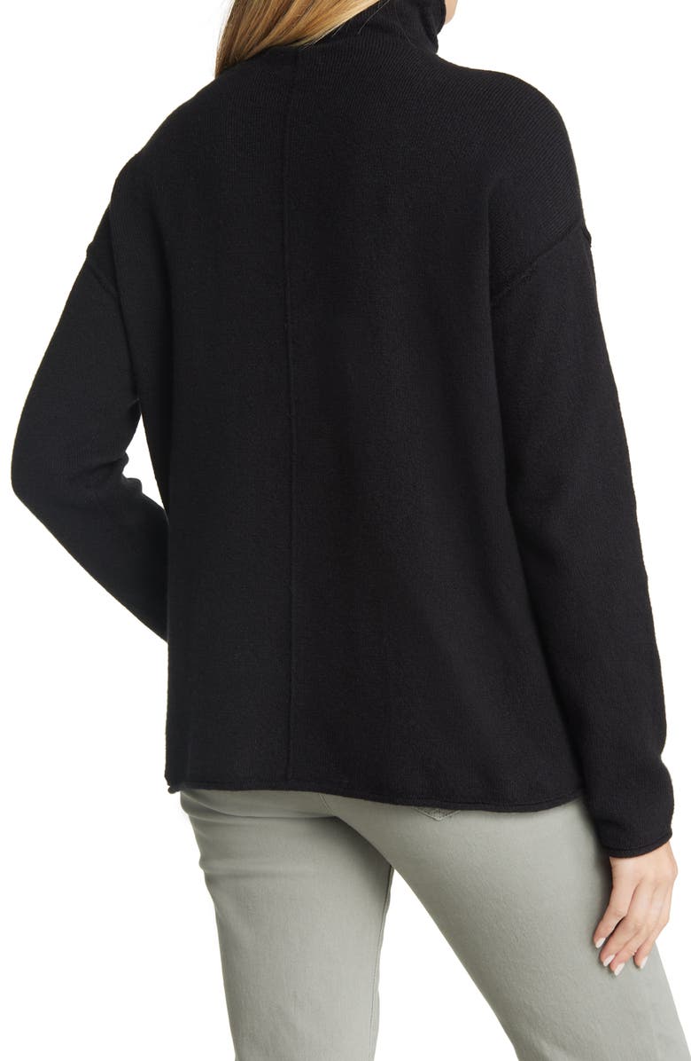 Caslon<sup>®</sup> Pocket Funnel Neck Cotton Blend Sweater, Alternate, color, 