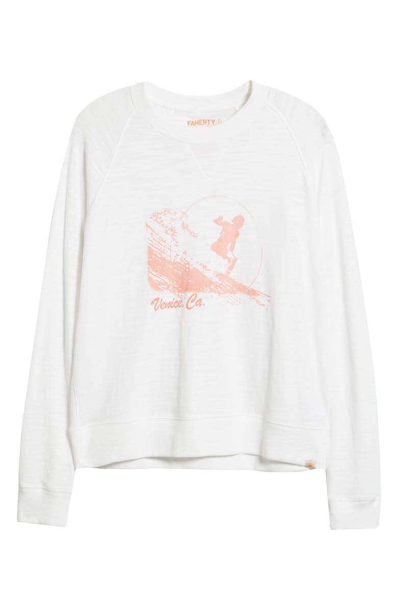 Faherty Venice Sunwashed Slub Organic Cotton Graphic T-Shirt, Alternate, color, White