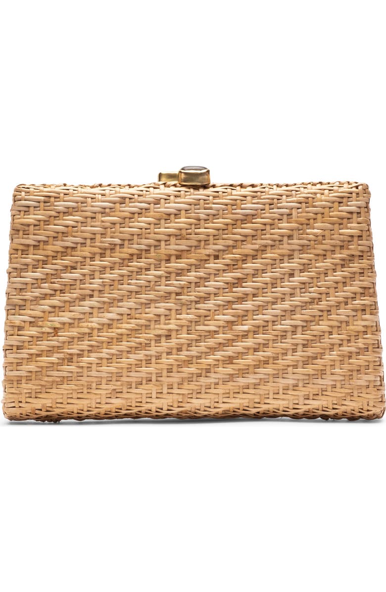 Frances Valentine Stella Rattan Clutch, Main, color, Natural/ Multi