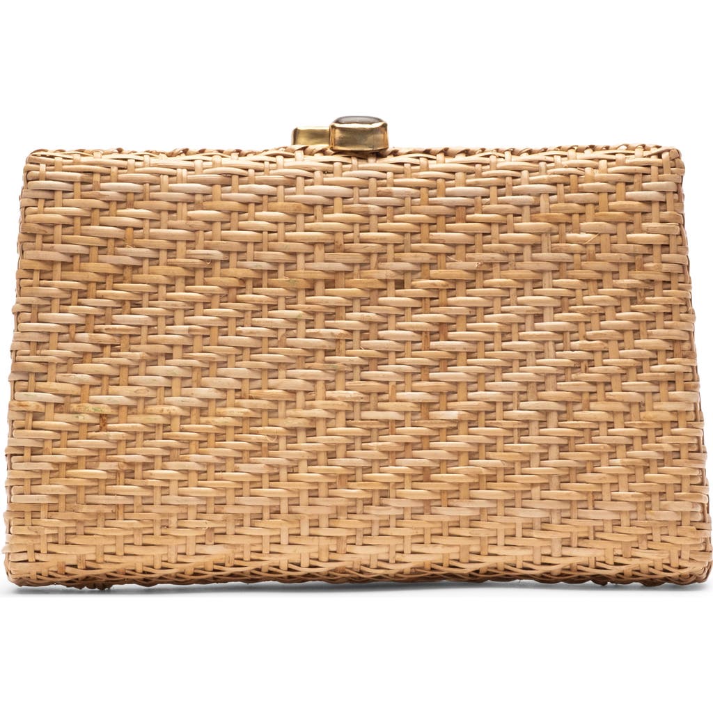 Frances Valentine Stella Rattan Clutch in Natural/multi at Nordstrom