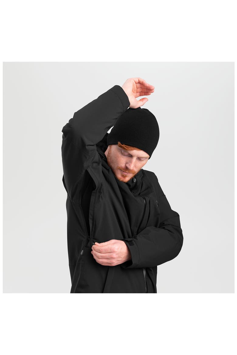 Snowcrew Waterproof Hooded Ski Jacket, Alternate, color, BLACK
